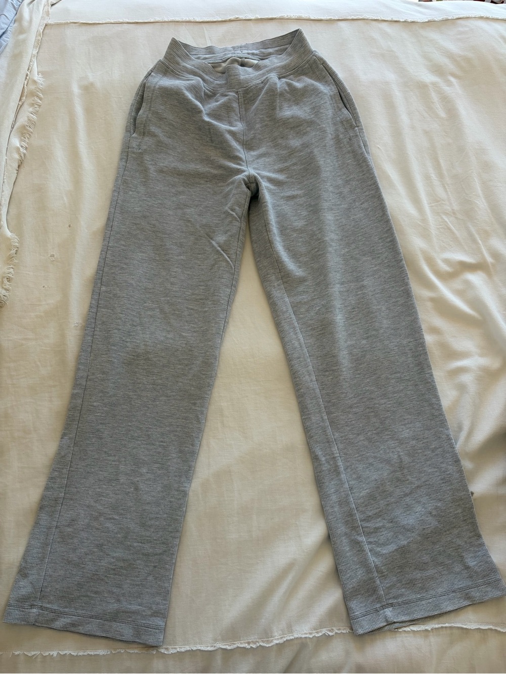 ALO Yoga Heather Gray Wide-Leg Track Pants